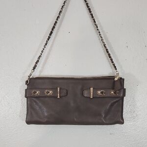 Elaine Turner Ashton Leather Shoulder Bag with Chain Strap Y2K Style